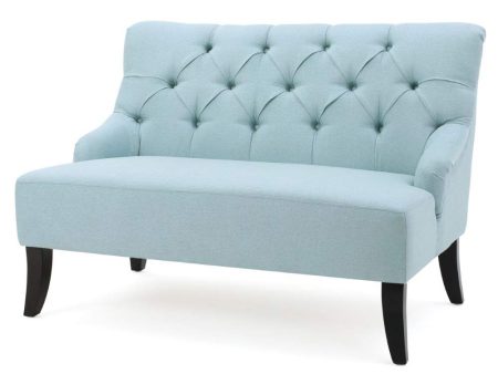 Christopher Knight Home Nicole Fabric Settee, Light Blue Discount