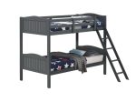 Arlo Twin Over Twin Bunk Bed with Ladder Grey Cheap