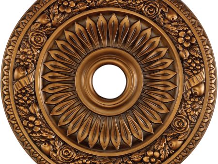 24 W Floral Wreath Ceiling Medallion Antique Bronze Supply