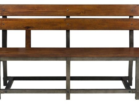 Holverson Bench w  Back in Rustic Brown 1715-BH For Sale