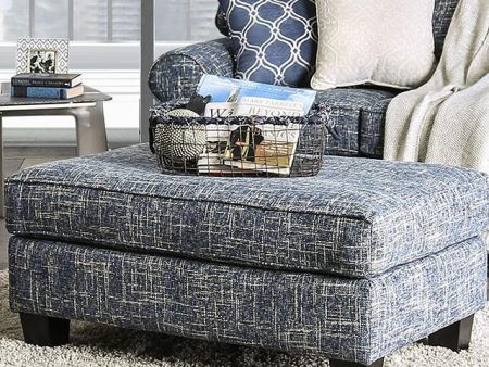 Pierpont Blue Ottoman For Sale