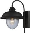 15 H Streetside Cafe 1-Light Outdoor Wall Sconce Matte Black with Transparent Glass Online Hot Sale