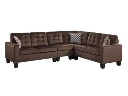 Lantana 2-Piece Reversible Sectional in Chocolate 9957CH*SC Discount