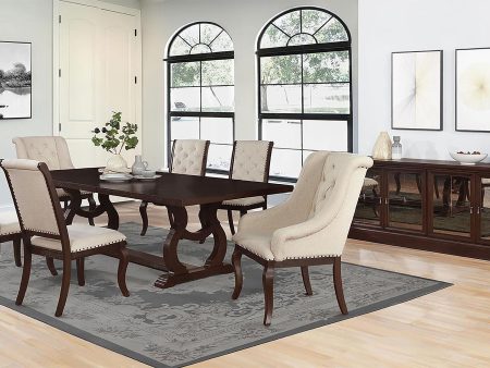 Brockway 7-Piece Rectangular Trestle Dining Set Antique java Hot on Sale