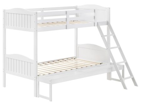 Arlo Twin Over Full Bunk Bed with Ladder White Cheap