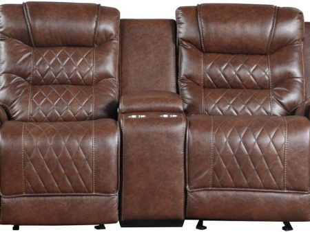 Putnam Double Glider Reclining Loveseat in Brown 9405BR-2 Online Hot Sale