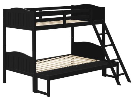 Arlo Twin Over Full Bunk Bed with Ladder Black Sale