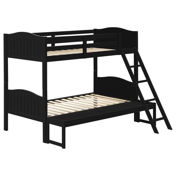 Arlo Twin Over Full Bunk Bed with Ladder Black Sale