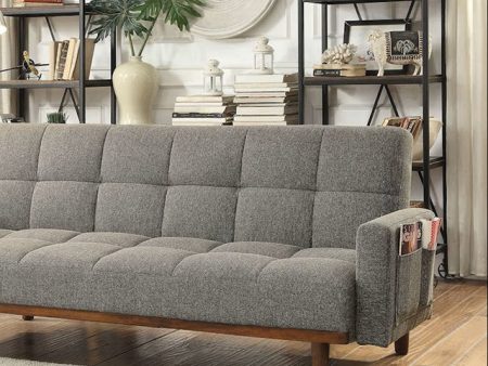 Nettie Gray Oak Futon Sofa Online now