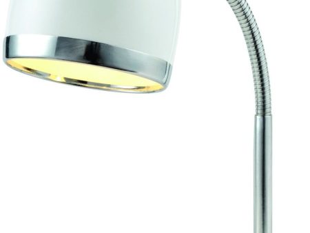 16 H Zachary 1-Light Fluorescent Desk Lamp White Chrome For Cheap