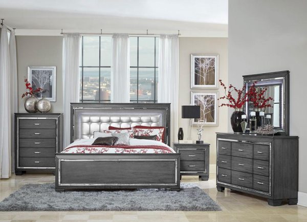 Allura Queen Panel Bed in Gray 1916GY-1* Online