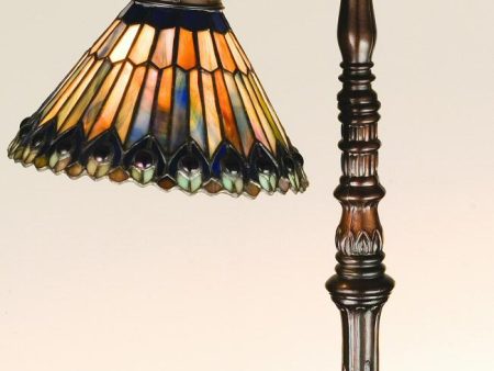 19 H Tiffany Jeweled Peacock Bridge Arm Desk Lamp Cheap