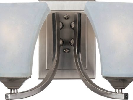 14 W Aurora 2-Light Bathroom Vanity Satin Nickel Online Sale