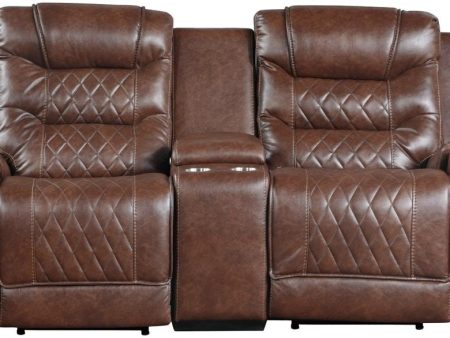 Putnam Power Double Reclining Loveseat in Brown 9405BR-2PW For Discount