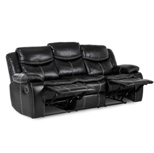 Bastrop Double Reclining Sofa in Black 8230BLK-3 Online Hot Sale