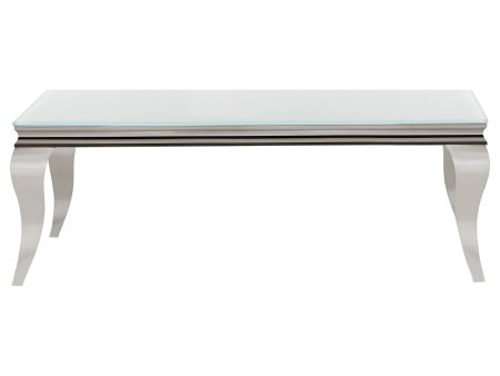 Luna Rectangle Coffee Table White and Chrome Discount