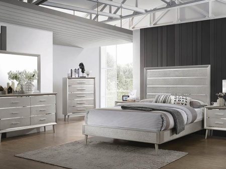 Ramon 4-piece Queen Panel Bedroom Set Metallic Sterling For Sale