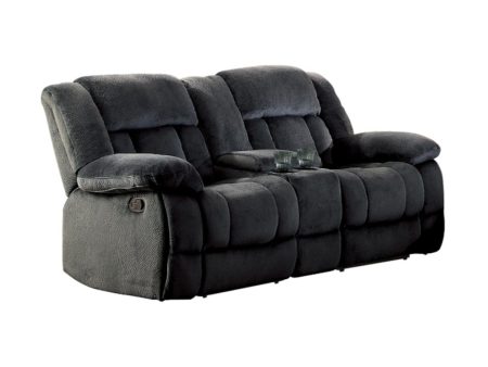 Laurelton Double Glider Reclining Loveseat w  Center Console in Charcoal 9636CC-2 Online Hot Sale