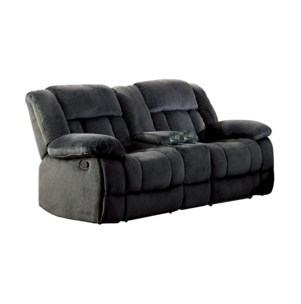 Laurelton Double Glider Reclining Loveseat w  Center Console in Charcoal 9636CC-2 Online Hot Sale