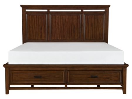 Frazier King Upholstered Storage Platform Bed in Dark Cherry 1649K-1EK* Online