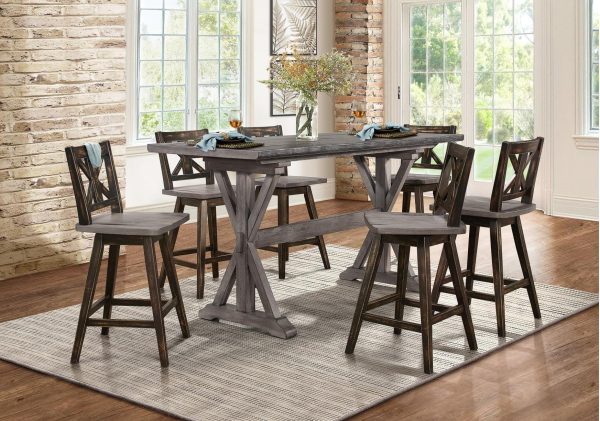 Amsonia Counter Height Dining Table in Gray 5602-36 Discount