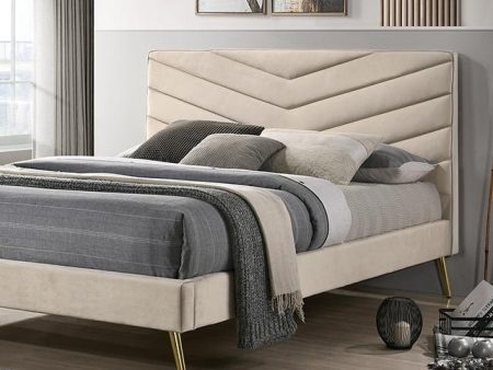 VIVAR E.King Bed, Beige Sale