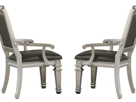 Bevelle Arm Chair in Silver (Set of 2) 1958A Online Hot Sale