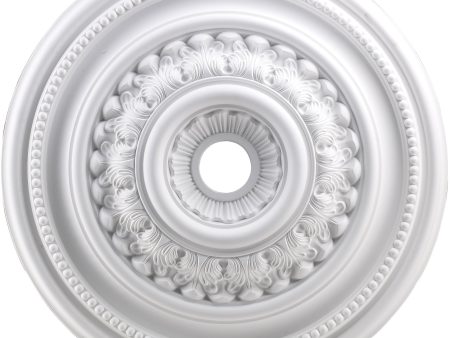 4 W English Study Ceiling Medallion White For Sale