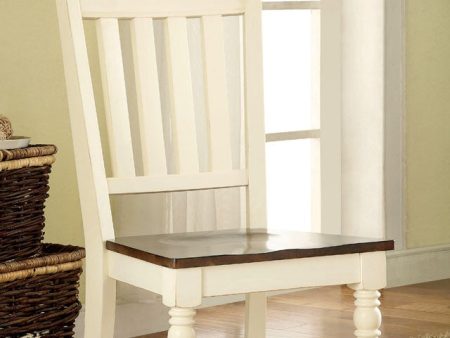 HARRISBURG Vintage White Dark Oak Side Chair (2 CTN) For Cheap