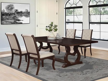 Brockway 5-Piece Rectangular Trestle Dining Set Antique Java Online now