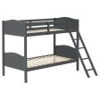 Arlo Twin Over Twin Bunk Bed with Ladder Grey Cheap