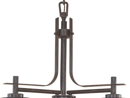 23 W Mission Ridge 3-Light Chandelier Warm Mahogany Online now