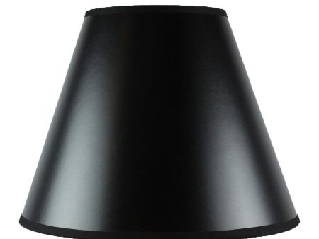 14 W x 11 H Bold Black with True Gold Lining Hard Back Empire Lampshade For Sale