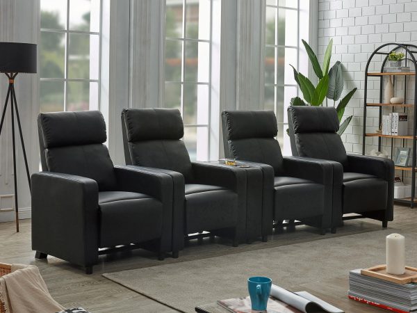 Toohey Upholstered Tufted Recliner Home Theater Set For Discount