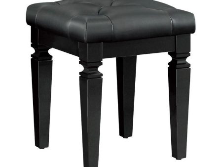 Allura Vanity Stool in Black 1916BK-14 For Cheap