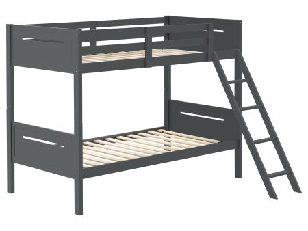 Littleton Twin Over Twin Bunk Bed Grey Sale