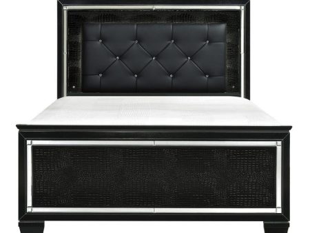 Allura King Panel Bed in Black 1916KBK-1EK* Fashion