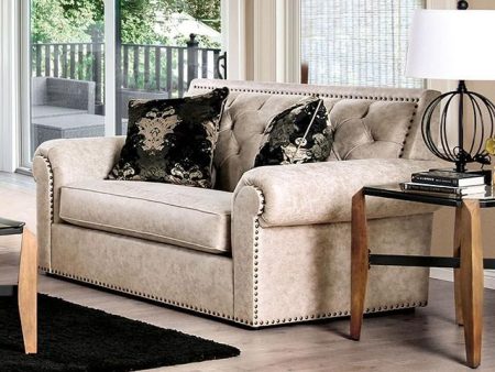 Parshall Beige W  Gold Highlights Love Seat Online Hot Sale