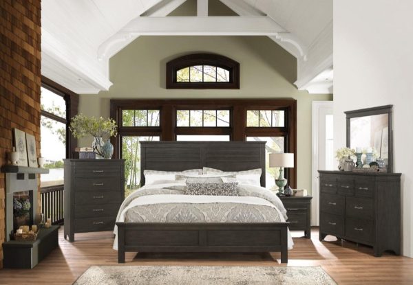 Blaire Farm Queen Panel Bed in Saddle Brown Wood 1675-1* For Cheap