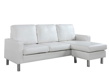 Casa Andrea Milano LLC Modern Sectional Sofa - Small Space Reversible Configurable Couch, White Leather For Cheap