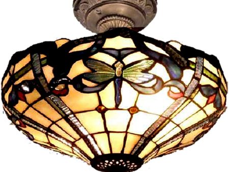 14 W Cabrini 2-Light Semi Flush Fixture Antique Bronze Paint Online