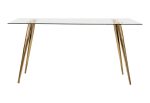 Gilman Rectangle Glass Top Dining Table For Sale