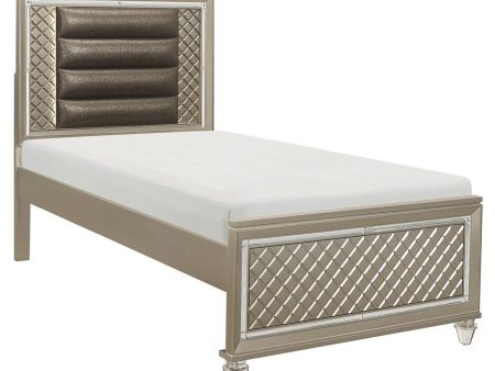 Youth Loudon Twin Platform Bed in Champagne Metallic B1515T-1* Online now