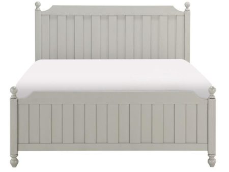 Wellsummer Queen Panel Bed in Gray 1803GY-1* For Sale