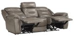 Danio Power Double Reclining Sofa with Power Headrests in Brownish Gray 9528BRG-3PWH For Sale