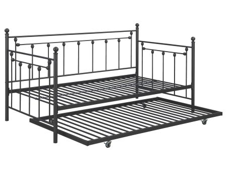 Nocus Spindle Metal Twin Daybed with Trundle Sale