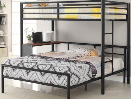 Fisher 2-piece Metal Workstation Loft Bed Set Gunmetal For Cheap