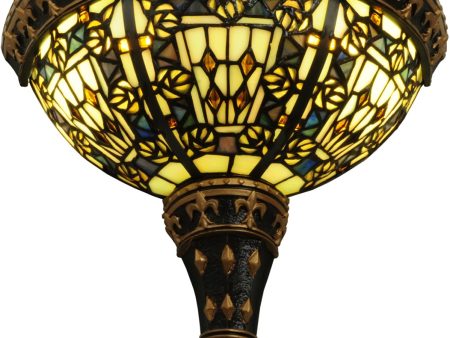 13 W Fleur de lis 2-Light Wall Sconce Beige Ha Green Blue Amber Supply