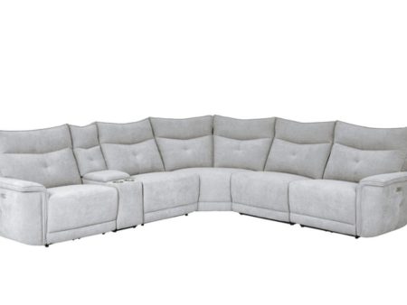 Tesoro 6pc Sectional Living Room Set in Mist Gray Online Hot Sale