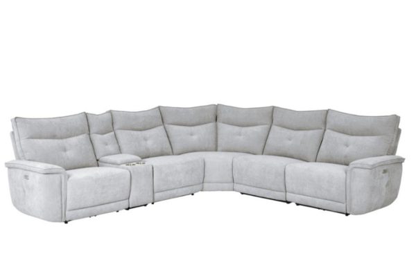 Tesoro 6pc Sectional Living Room Set in Mist Gray Online Hot Sale